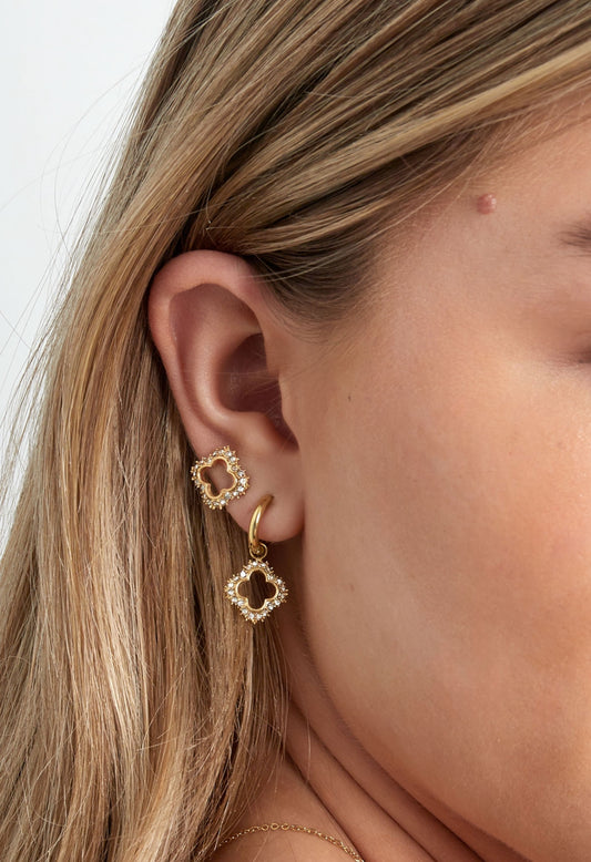 Clover oorbellen sparkle