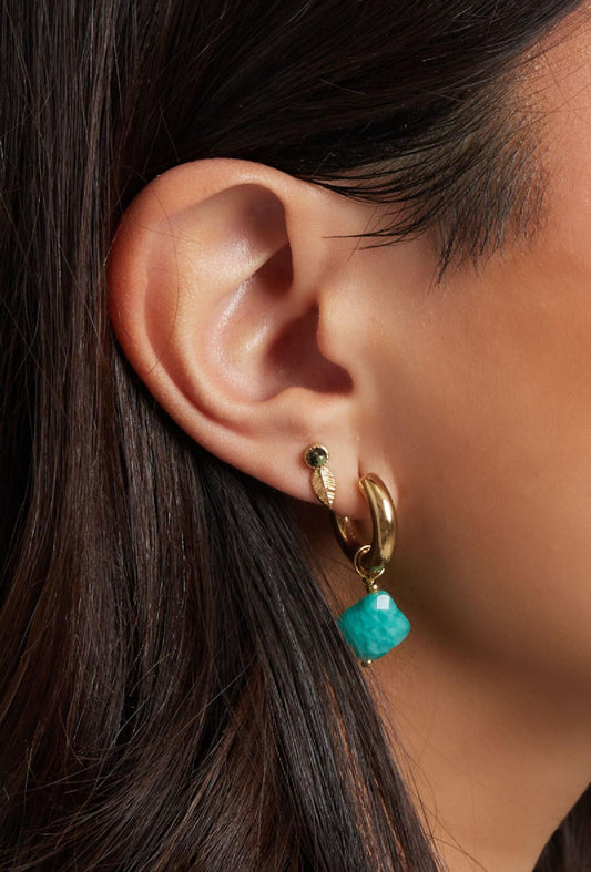 Oorbellen met klaver groen