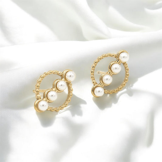 Ronde parel oorbellen