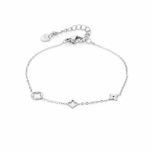 Minimalistische armband zilverkleur met figuurtjes