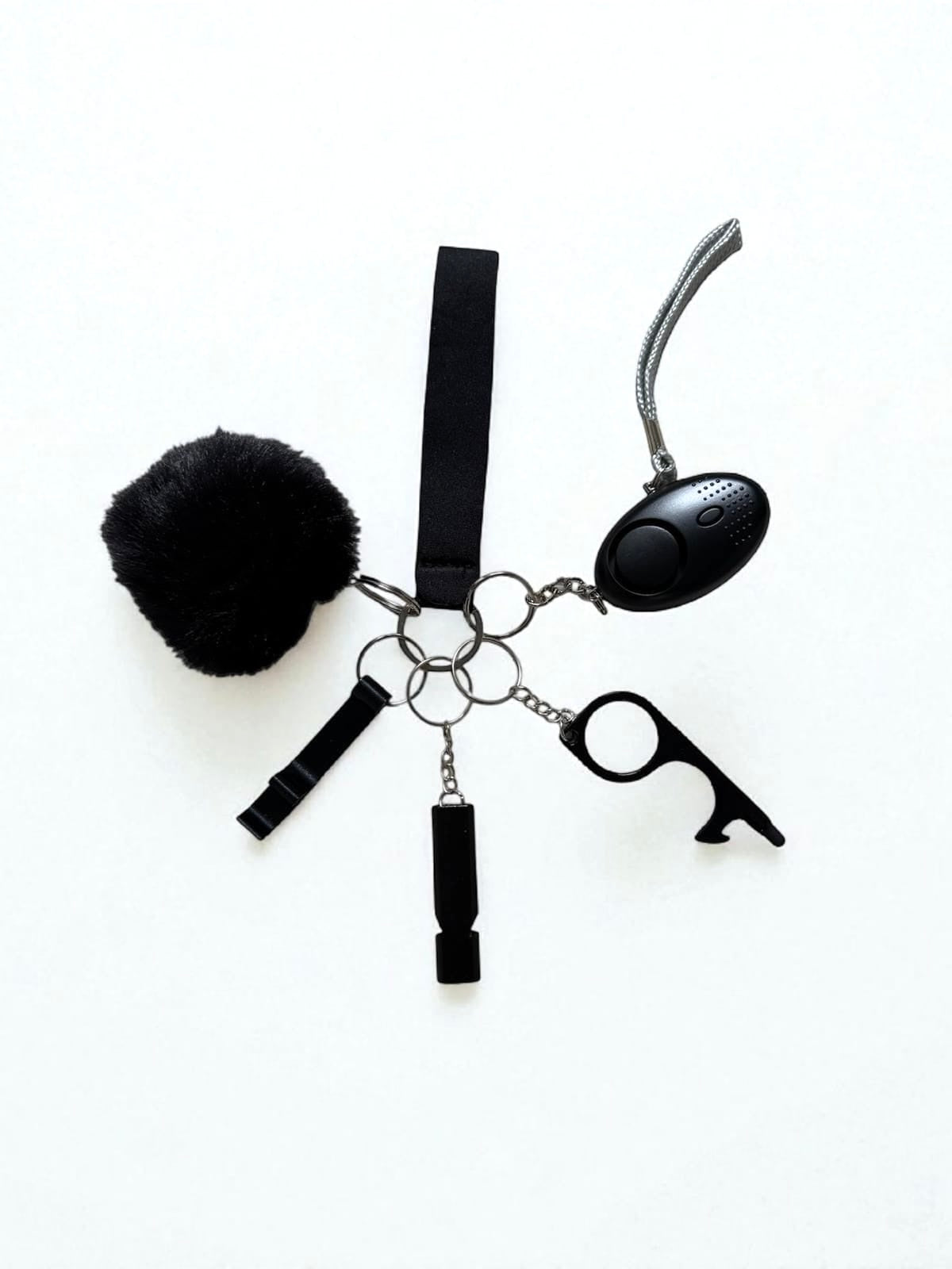 Safety keychain zwart