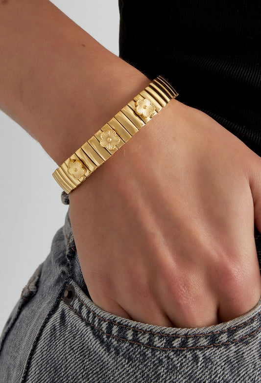 Statement armband bloemen
