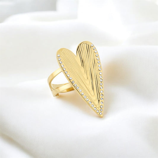 Statement ring hart Goudkleur