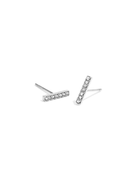 Strass oorknopjes Zilverkleur