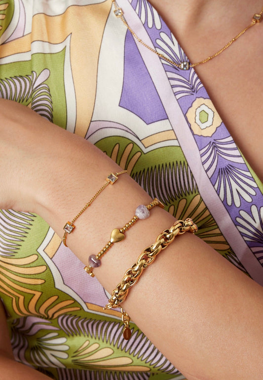 Armband met vierkante strass steentjes