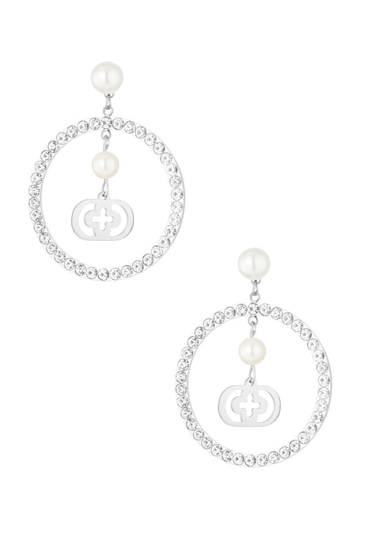 Hoops met parels en klaver