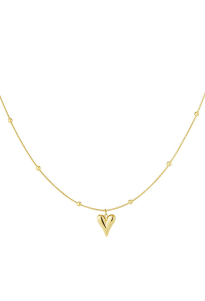 Ketting met bolletjes en hartje