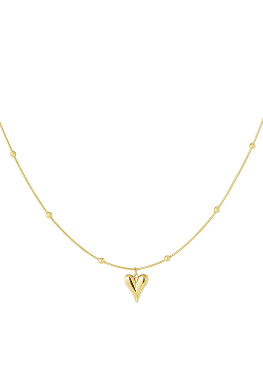 Ketting met bolletjes en hartje