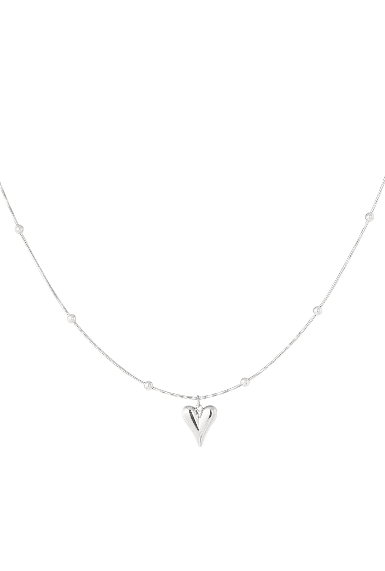 Ketting met bolletjes en hartje