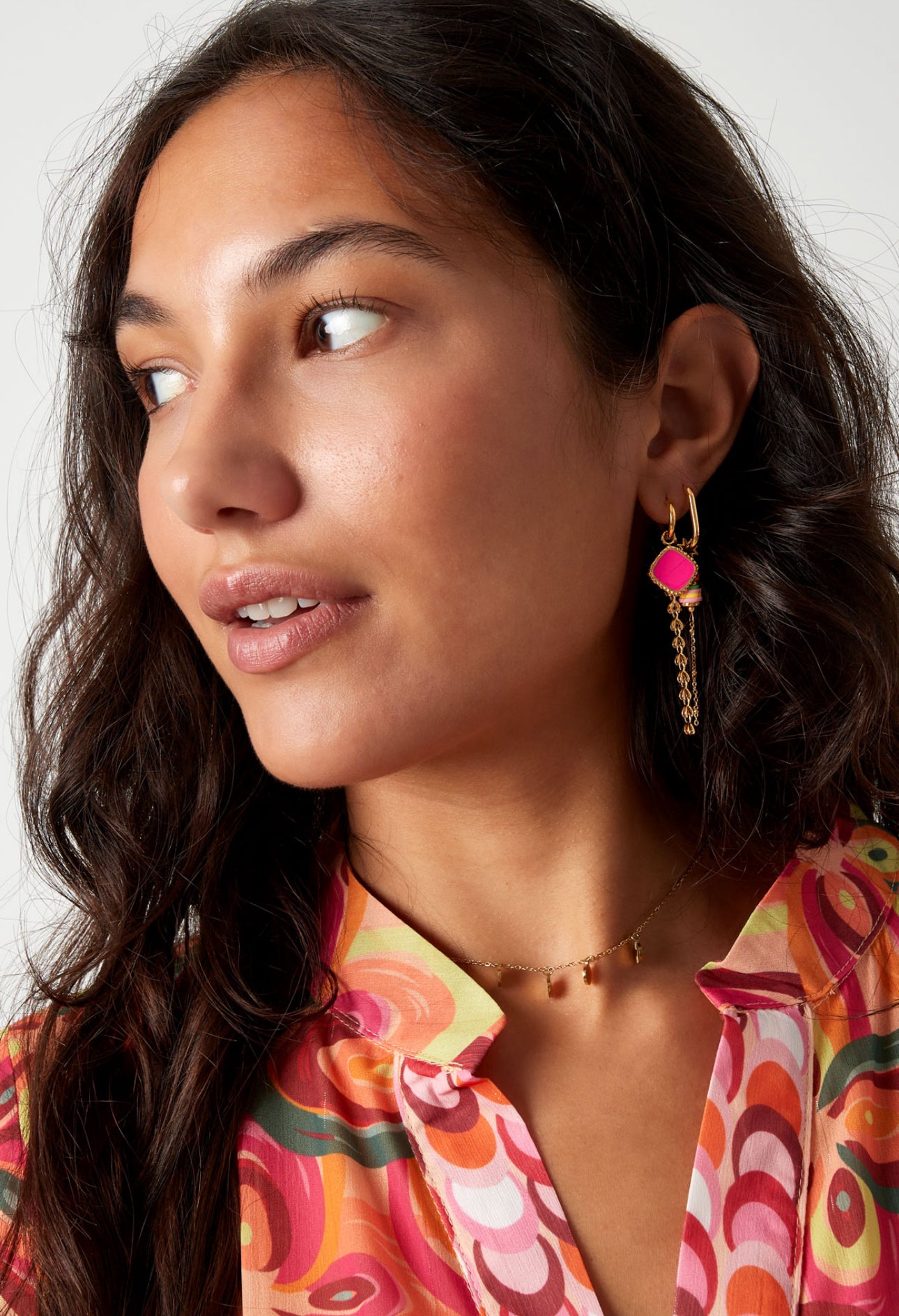 Oorbellen met roze bedel