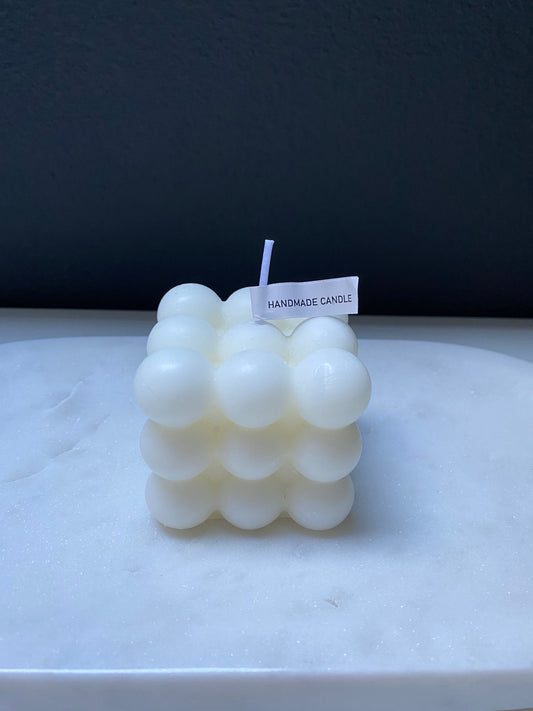 Bubbel geurkaars wit