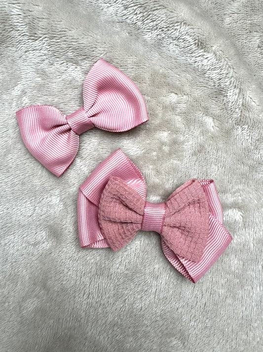 Roze haarclipjes met strik