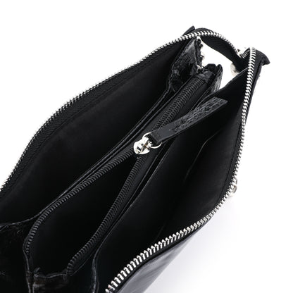 Zwarte lak schoudertas / crossbody bag