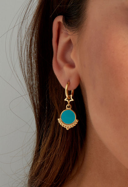 Oorbellen ster en bedel roze