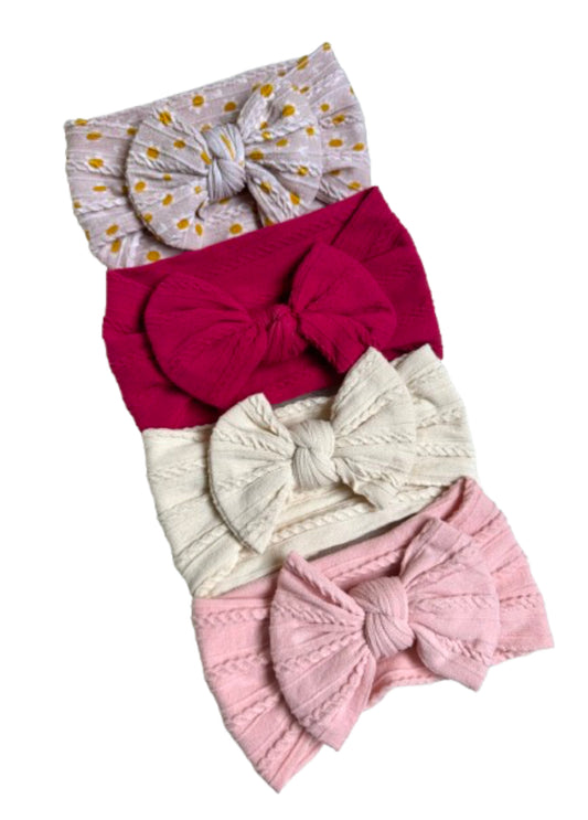 Haarband met strik donker roze (kids)
