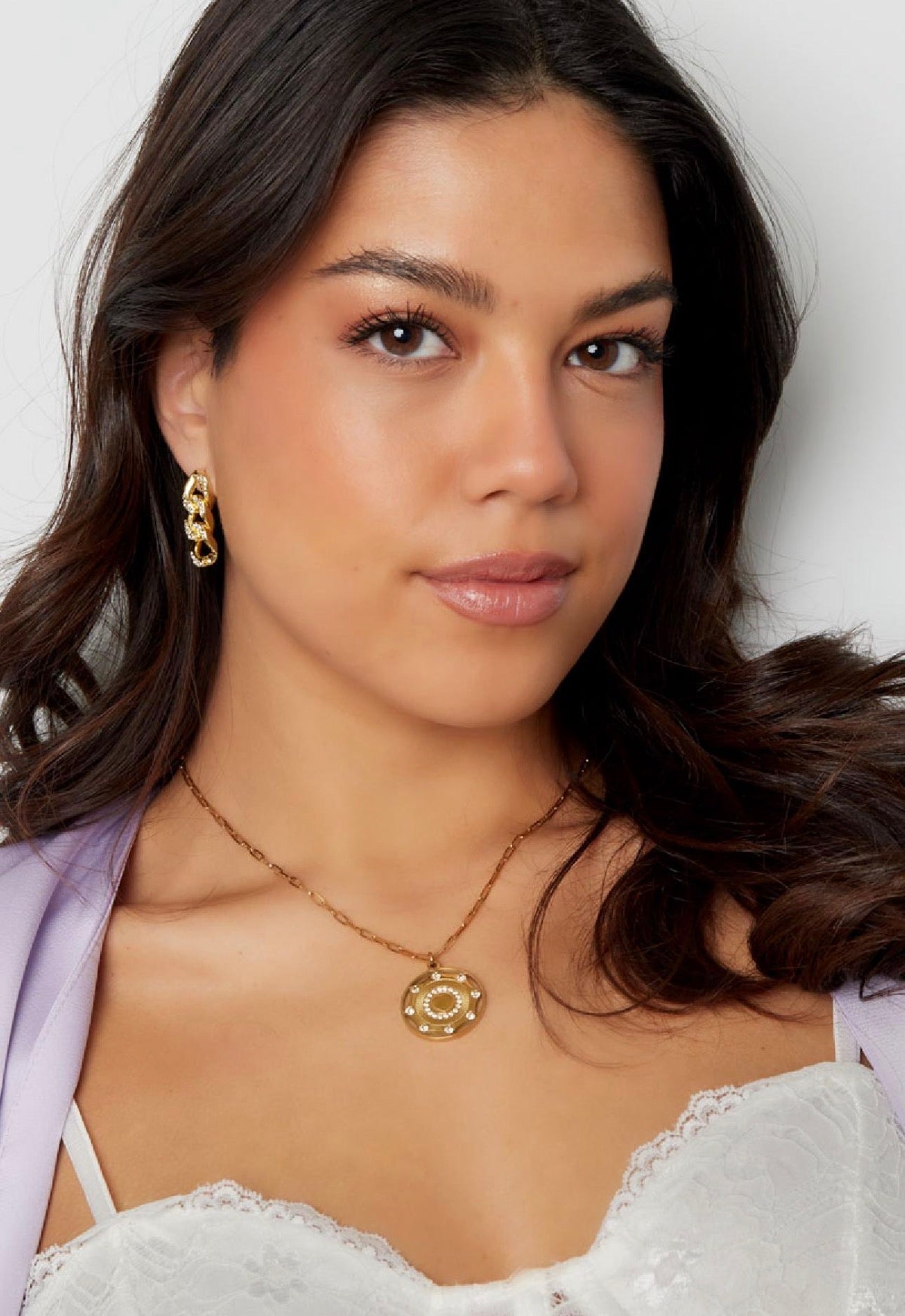 Oorbellen shimmer met schakels