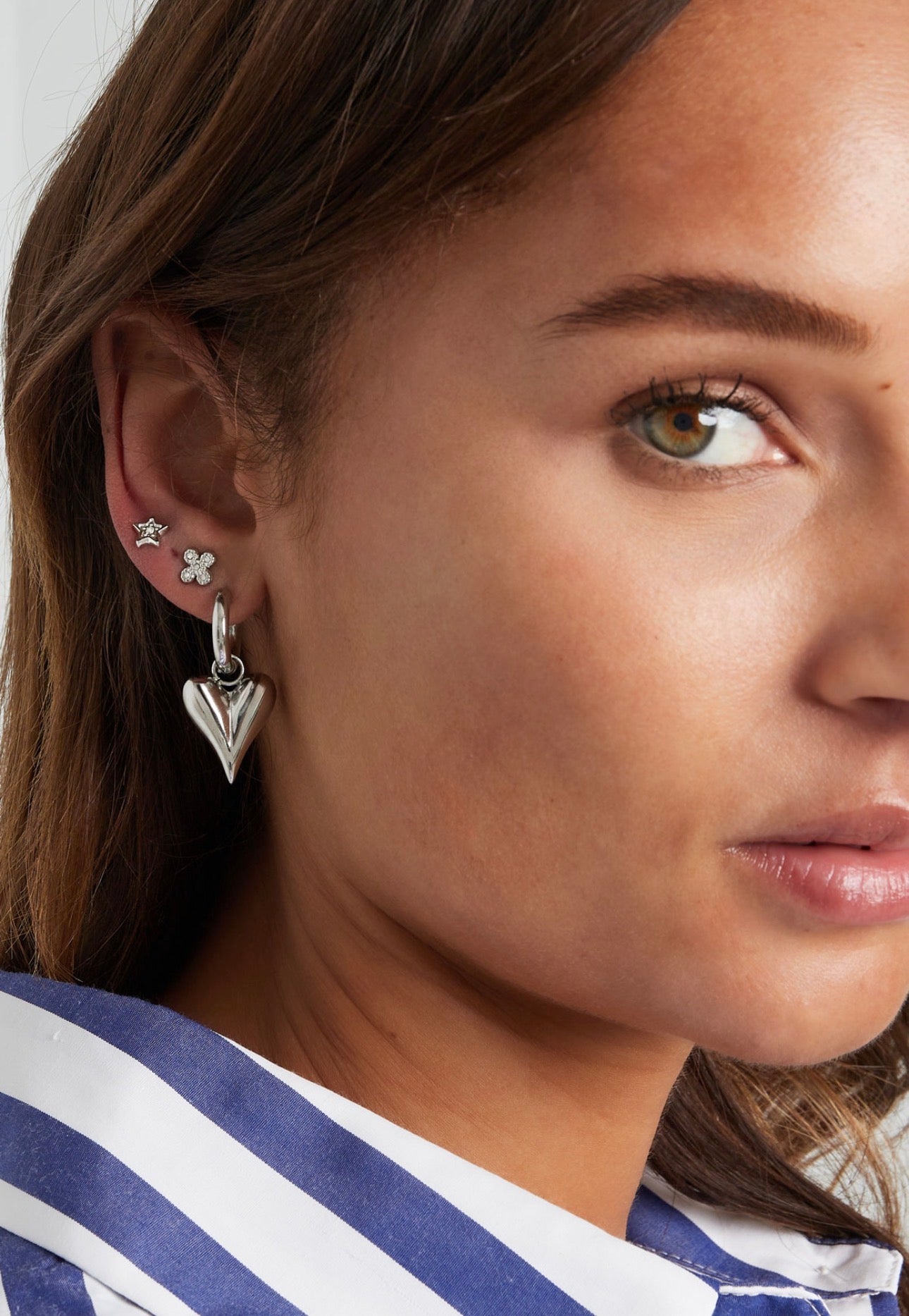 Klaver oorknopjes met steentjes