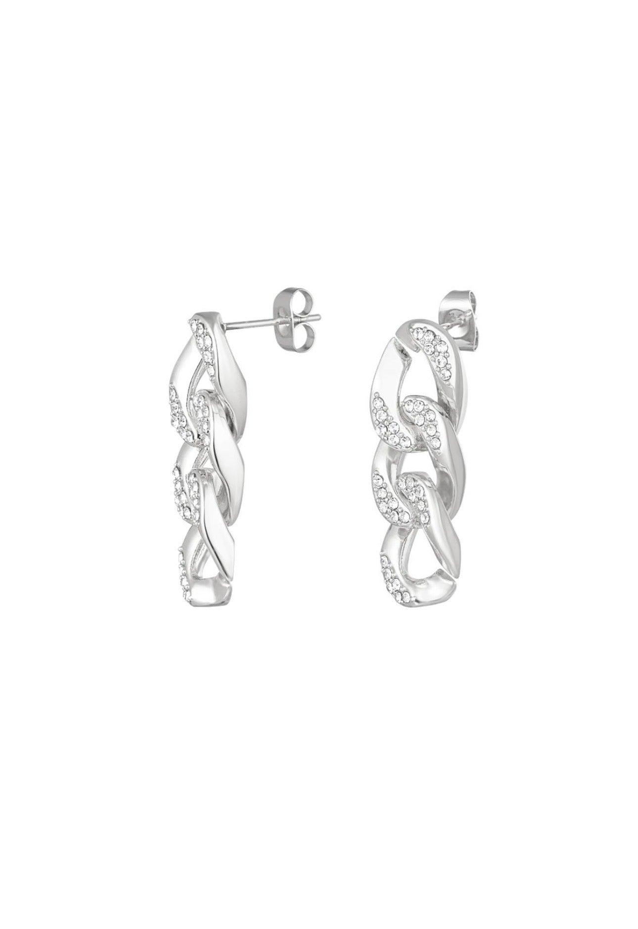 Oorbellen shimmer met schakels