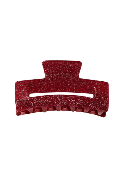 Haarklem rood met glitters