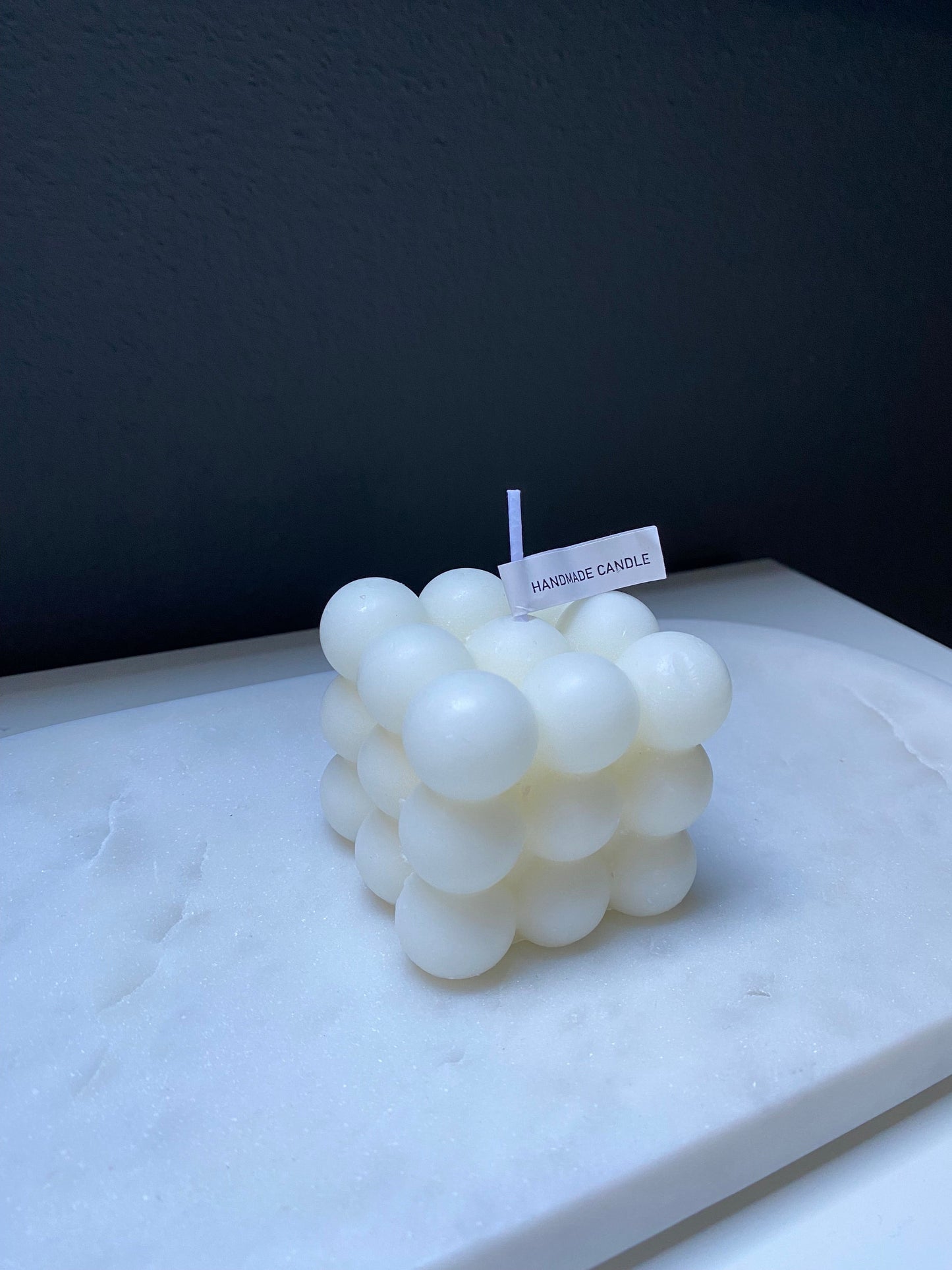 Bubbel geurkaars wit