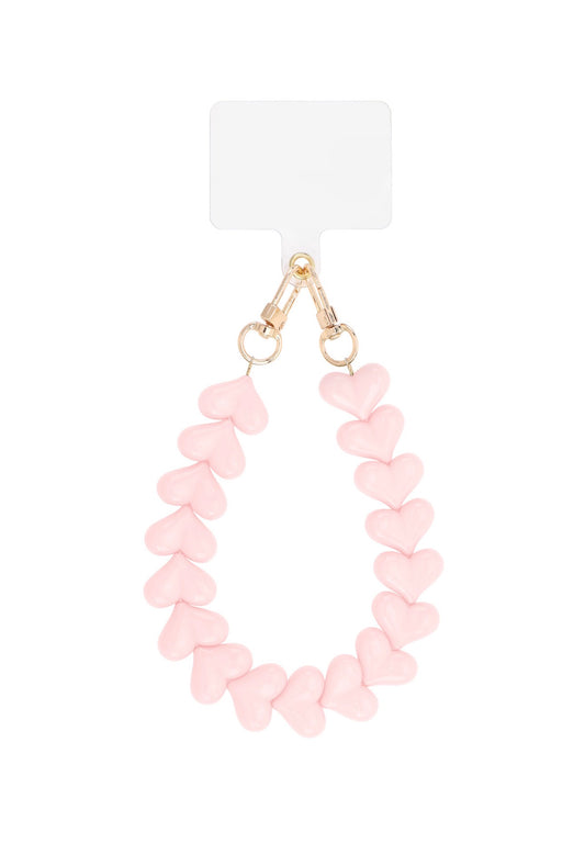 Hartjes telefoonkoord roze