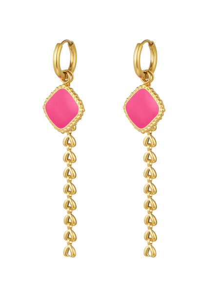 Oorbellen met roze bedel
