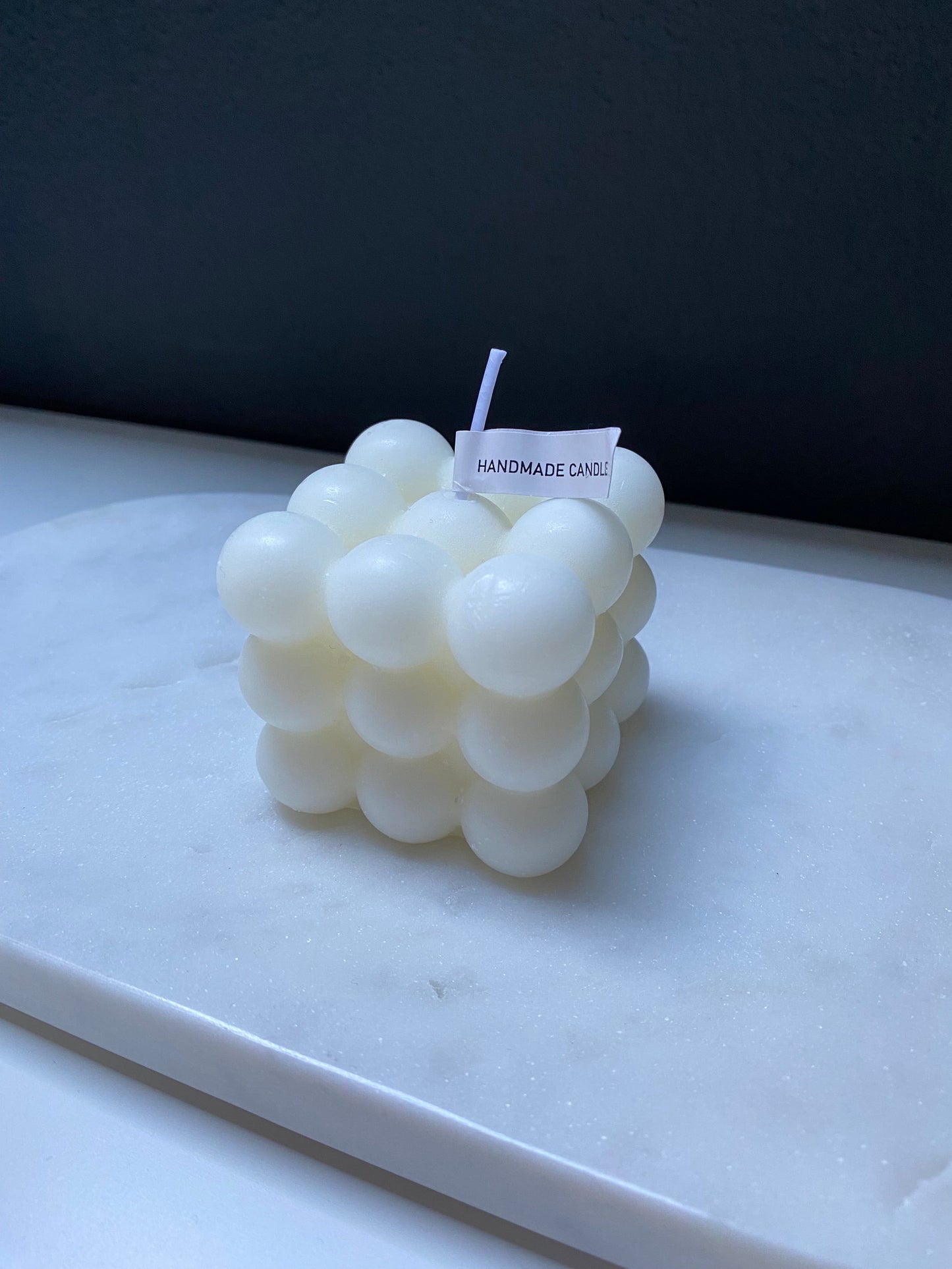 Bubbel geurkaars wit