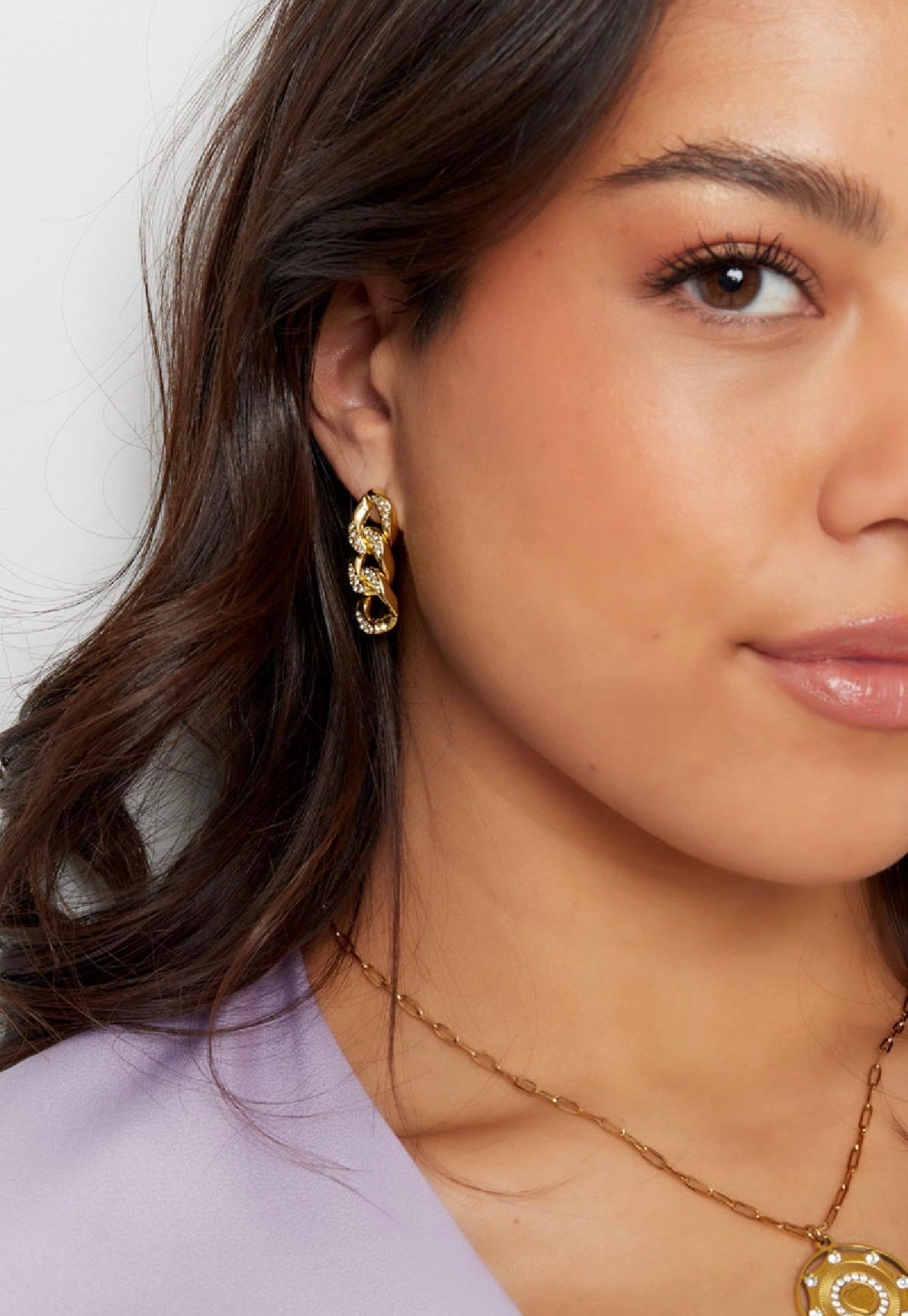 Oorbellen shimmer met schakels