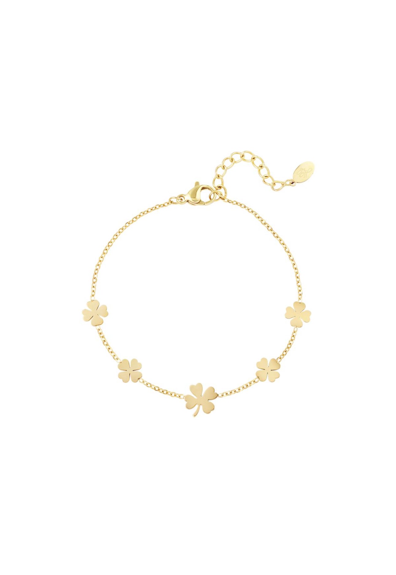 Armband 5 klavertjes Goudkleur 