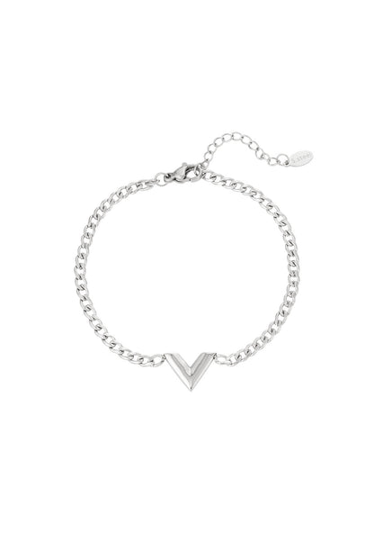 Armband V Zilverkleur 