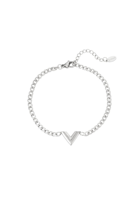 Armband V Zilverkleur 