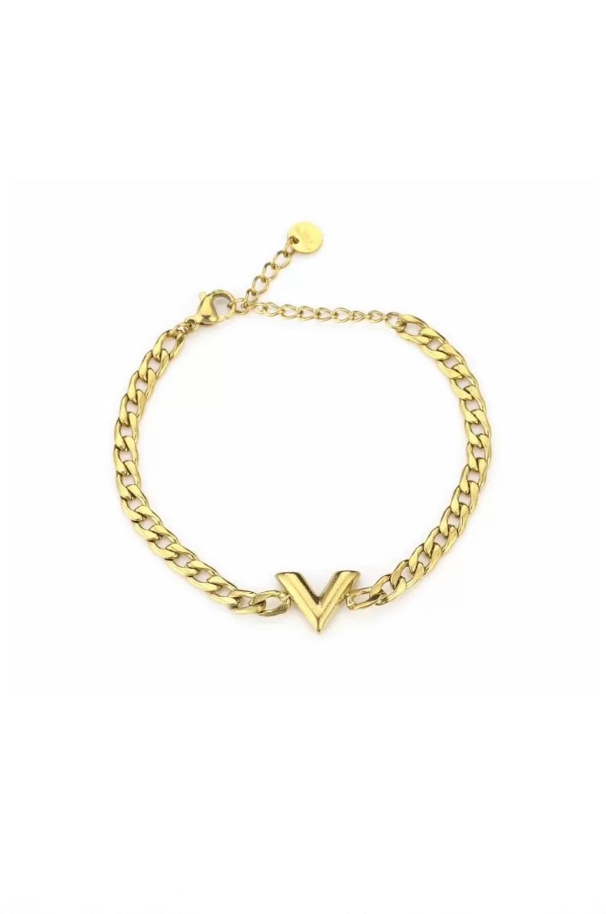 Armband V chunky Goudkleur 