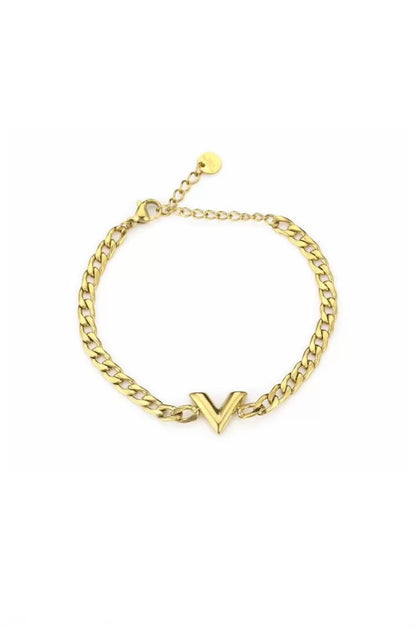 Armband V chunky Goudkleur 