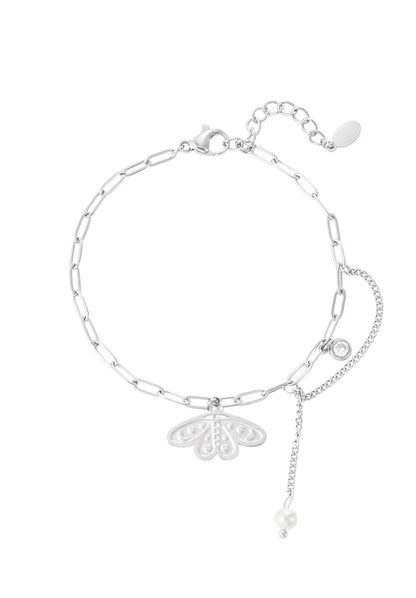 Armband met bedel vlinder Zilverkleur 