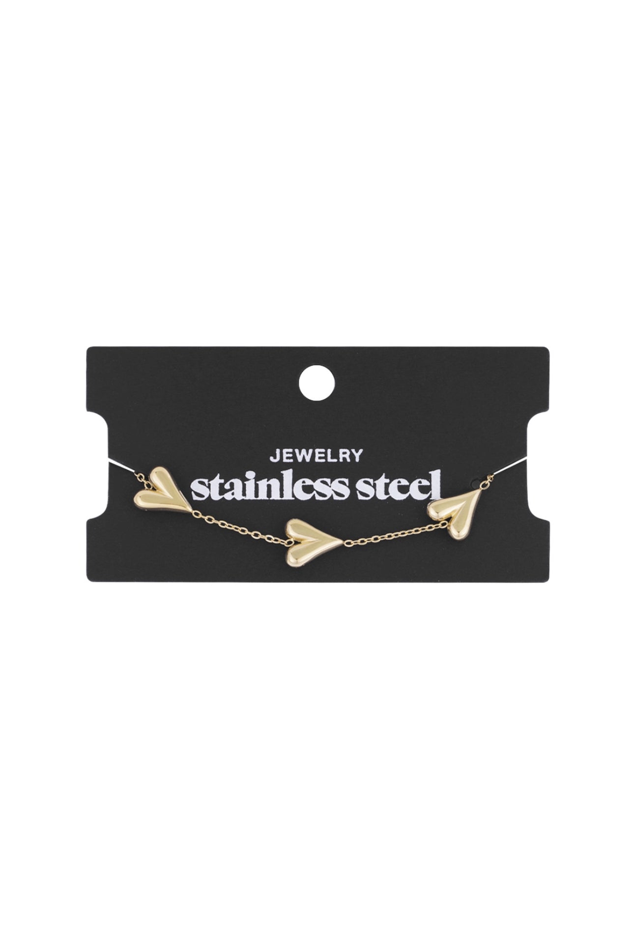Armband met drie hartjes Premium stainless steel