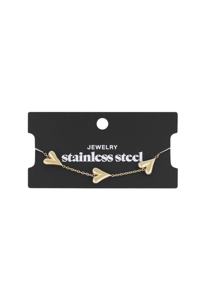 Armband met drie hartjes Premium stainless steel