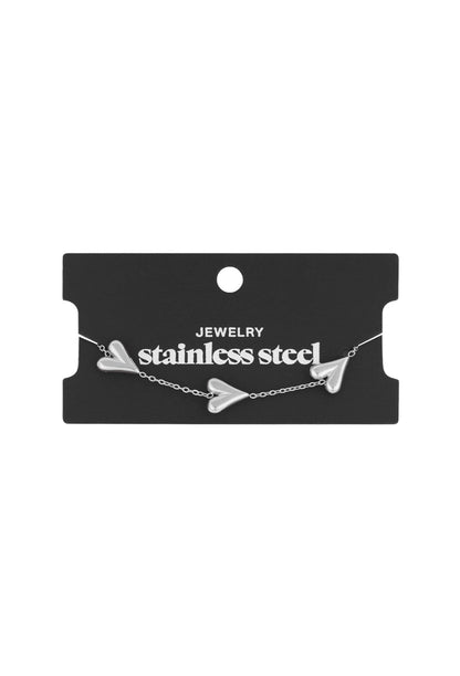Armband met drie hartjes zilverkleur Premium stainless steel