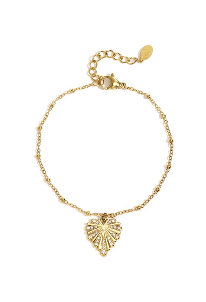 Armband met glinsterende hanger goudkleur 