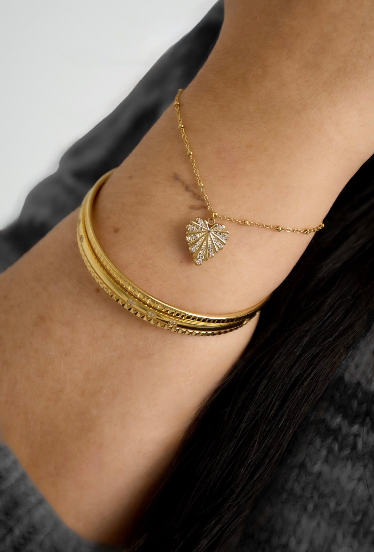Armband met glinsterende hanger waterproof en nikkelvrij 