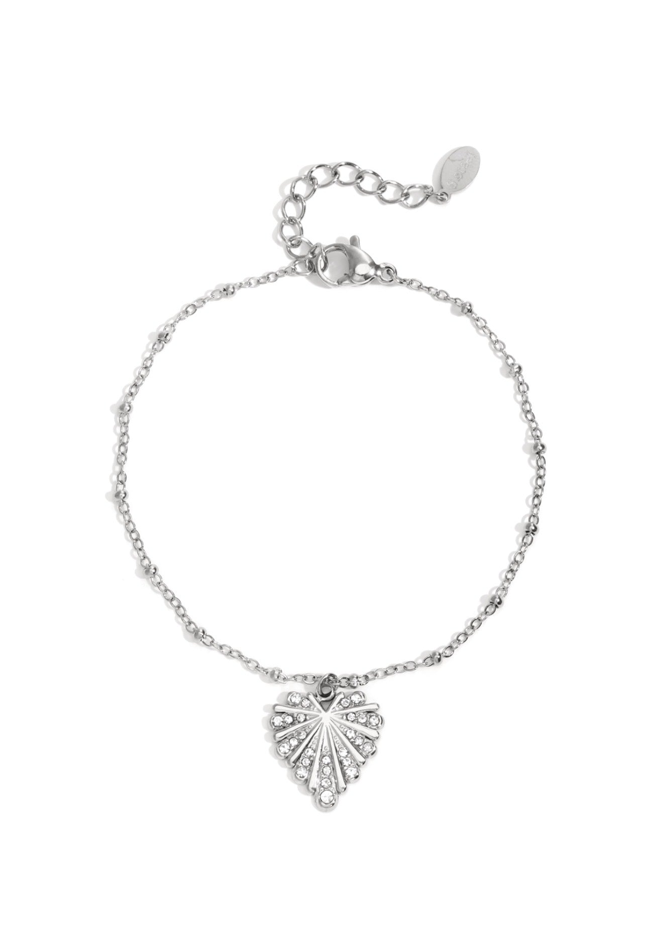 Armband met glinsterende hanger zilverkleur 