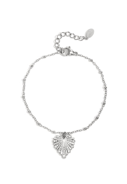 Armband met glinsterende hanger zilverkleur 
