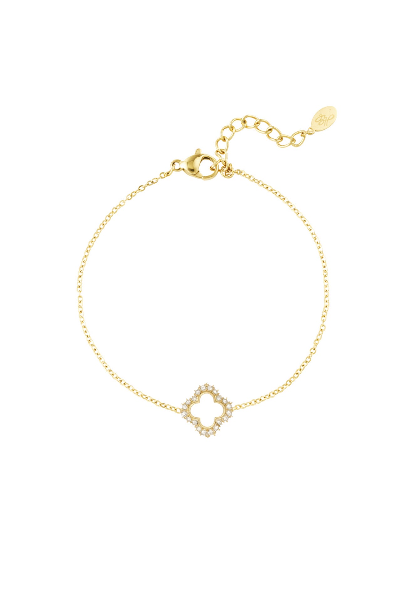 Armband met glinsterende klaver goudkleur