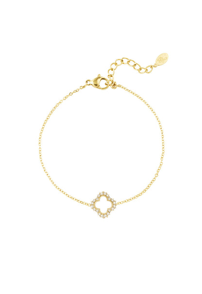 Armband met glinsterende klaver goudkleur