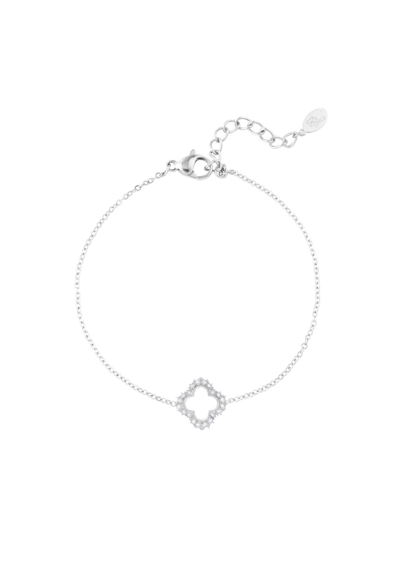 Armband met glinsterende klaver zilverkleur