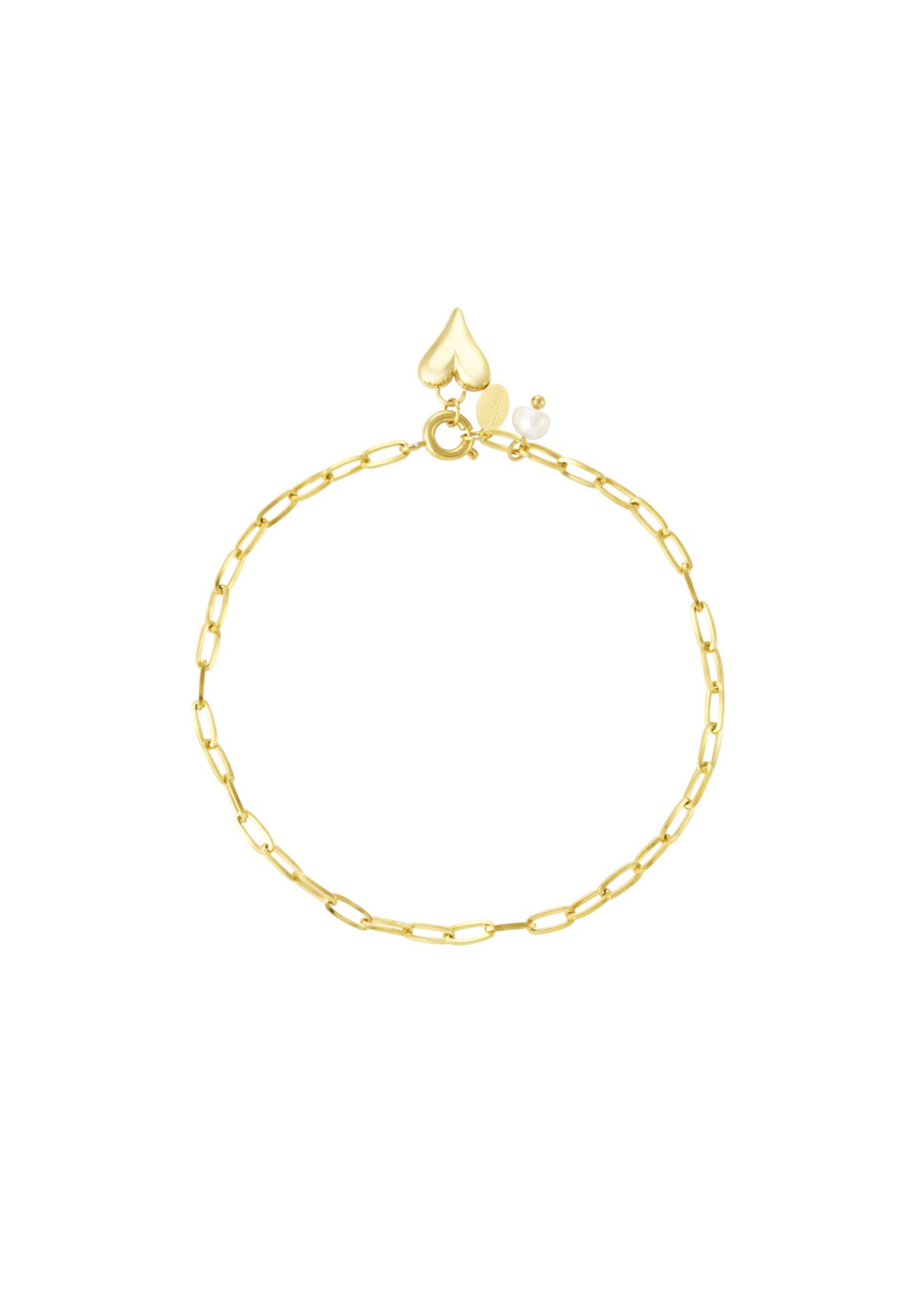 Armband met hartje en parel goudkleur 