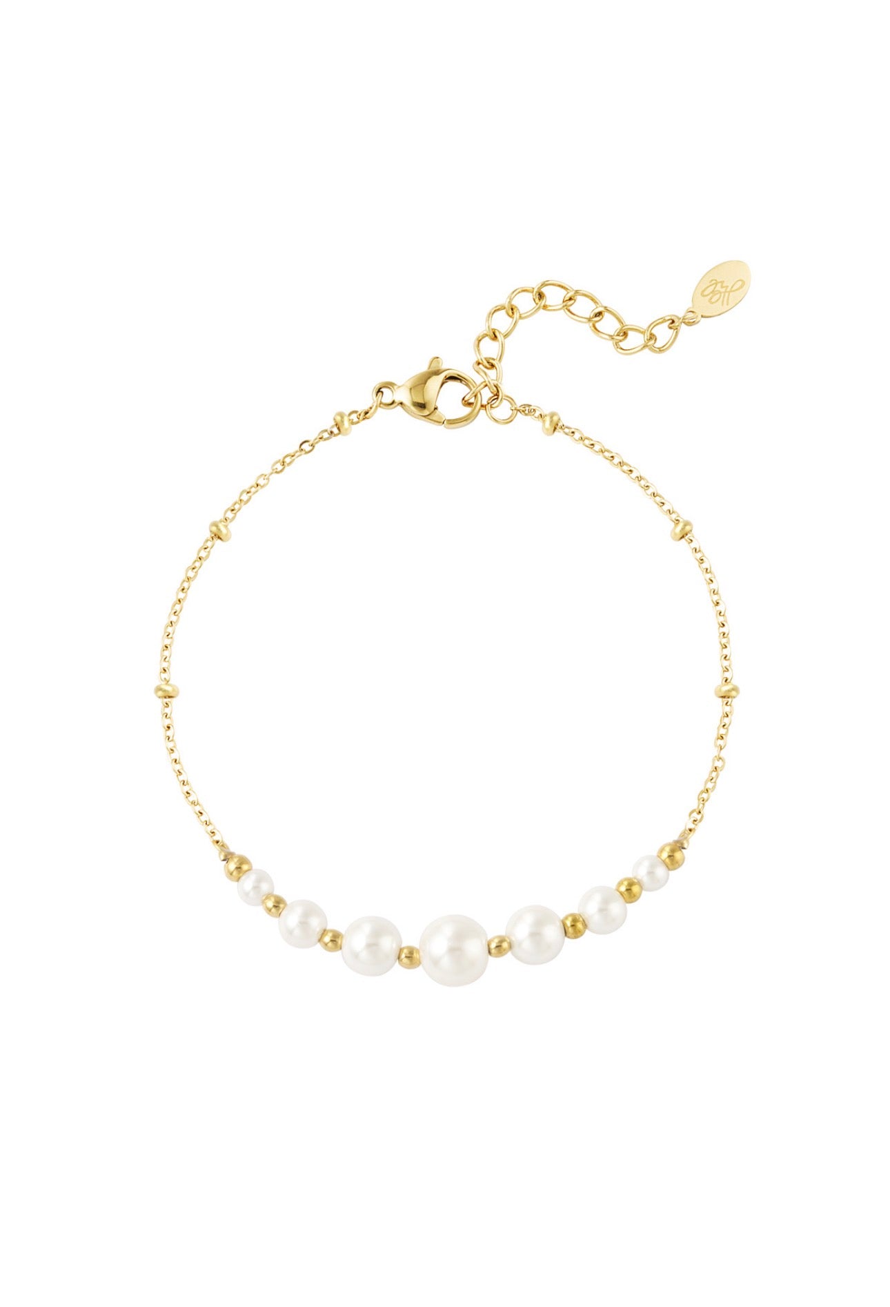 Armband met imitatieparels goudkleur 