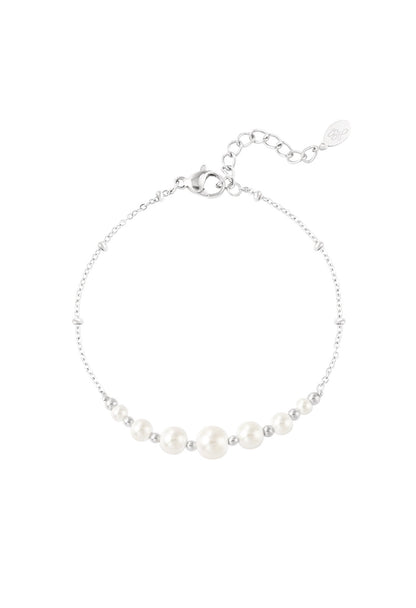 Armband met imitatieparels zilverkleur 
