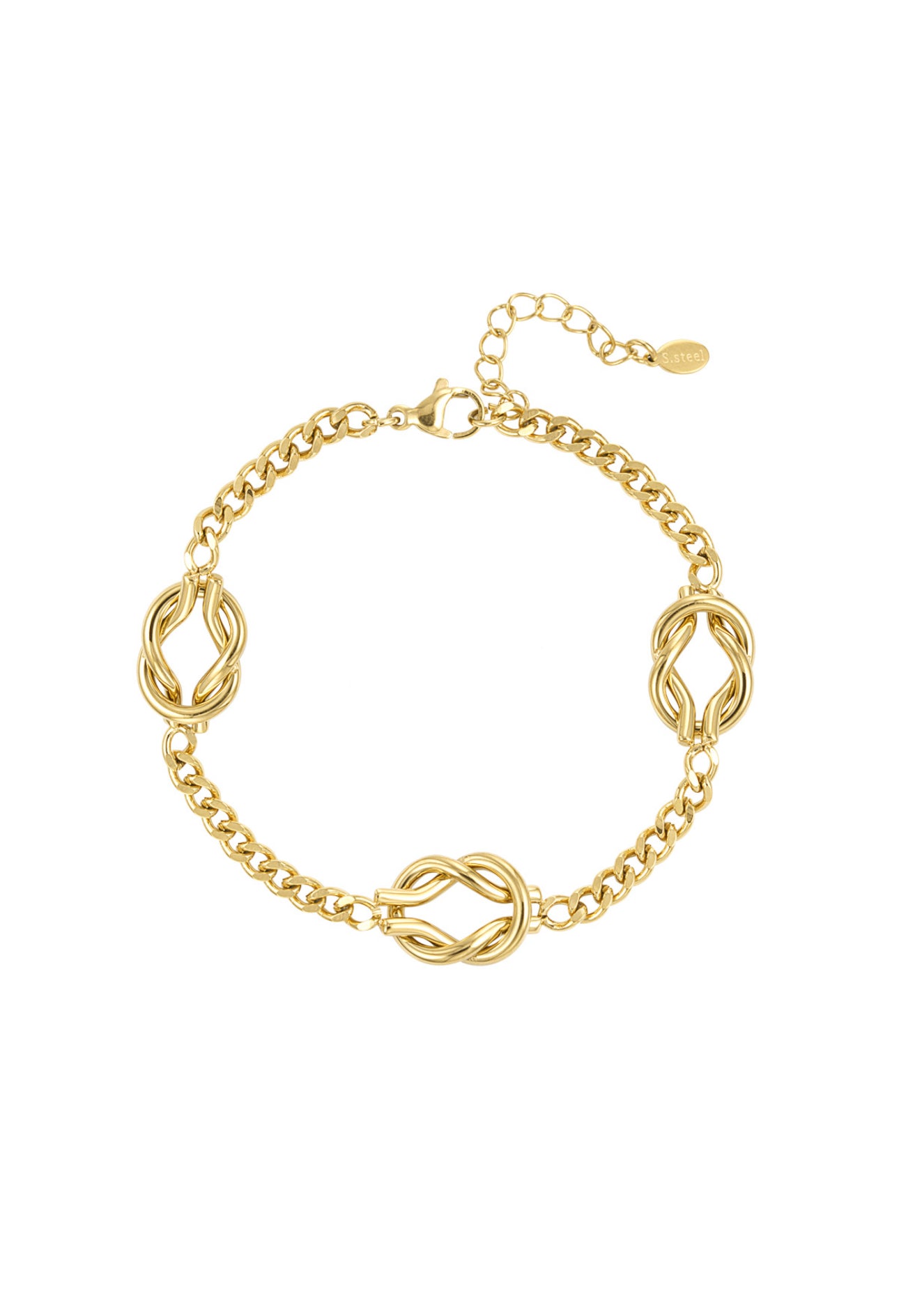 Armband met knoop goudkleur 
