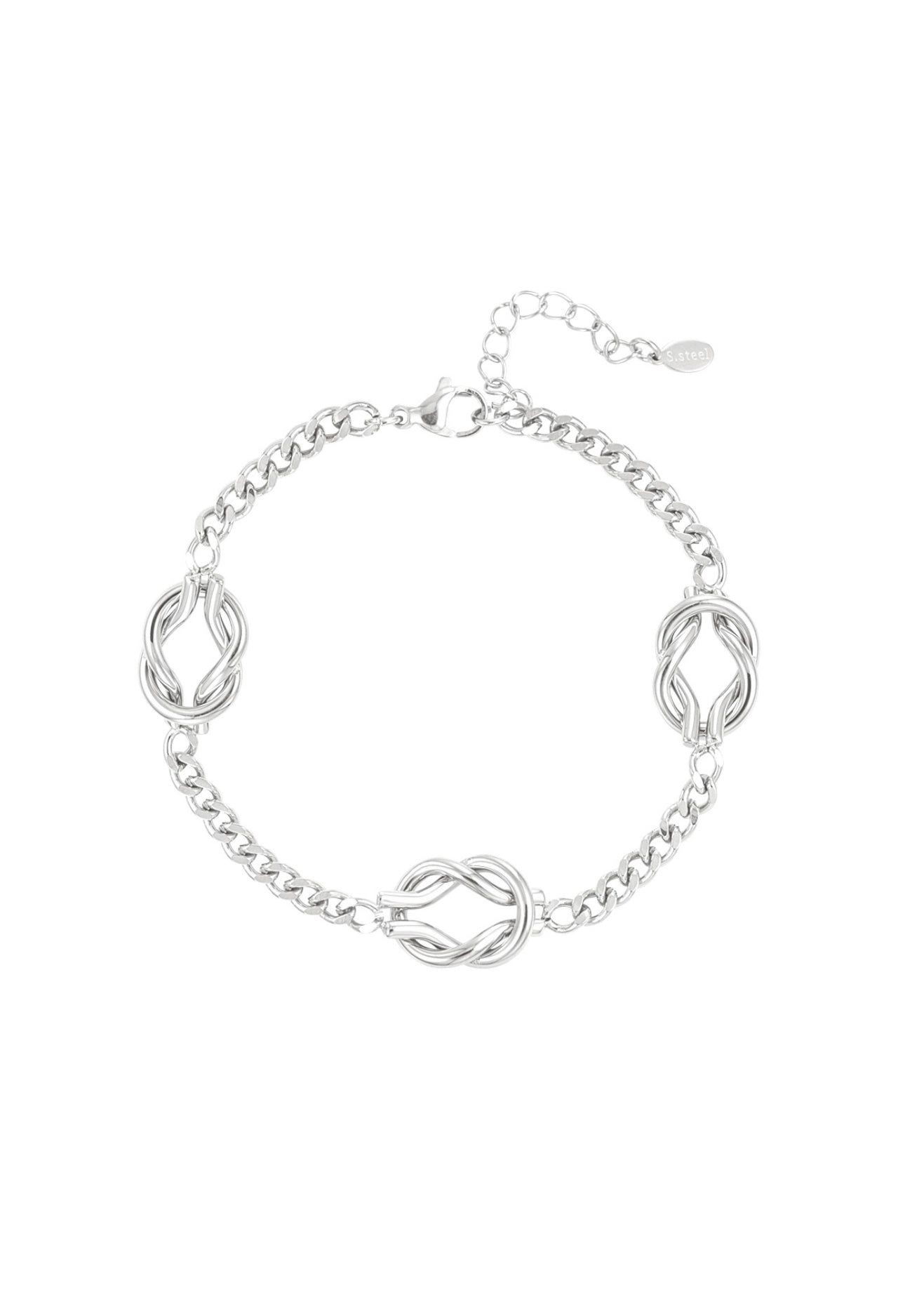 Armband met knoop zilverkleur 