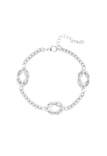Armband met knoop zilverkleur 